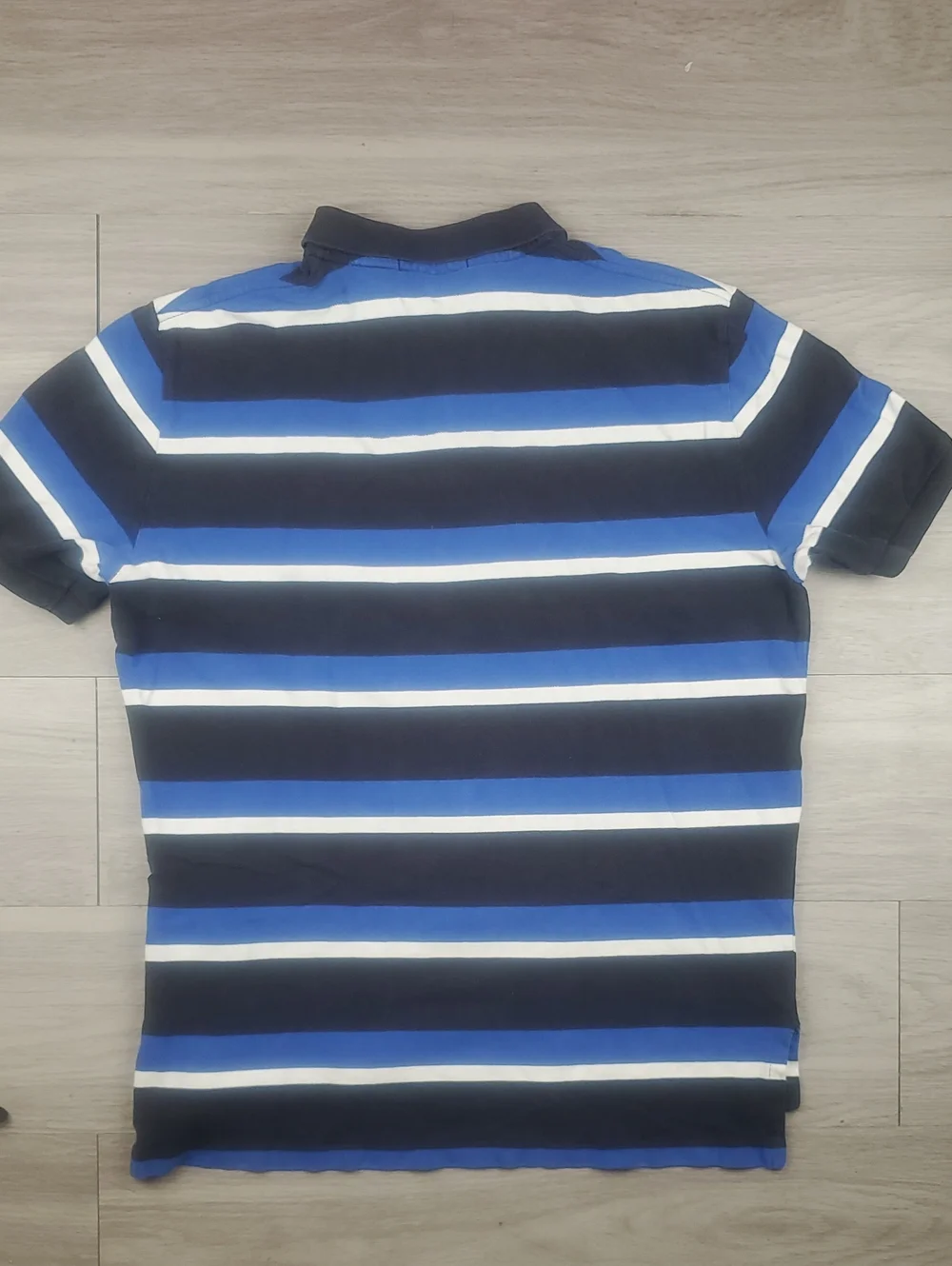 Polo Ralph Lauren Blue Black White Striped Polo Shirt Men's Large Cotton
